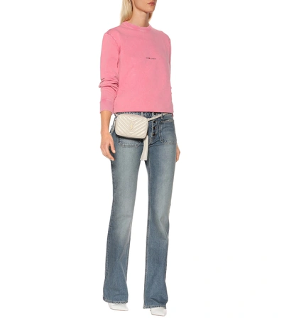 Shop Saint Laurent Cotton Sweatshirt In Pink