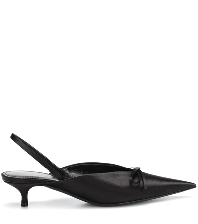 Shop Balenciaga Knife Satin Slingback Pumps In Black