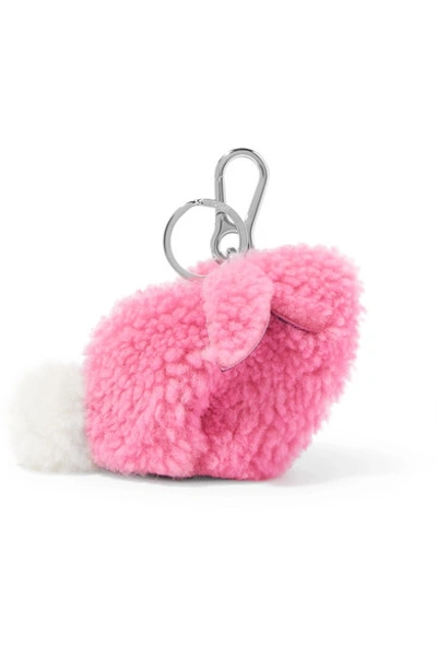 Shop Loewe Bunny Shearling Bag Charm In Pink
