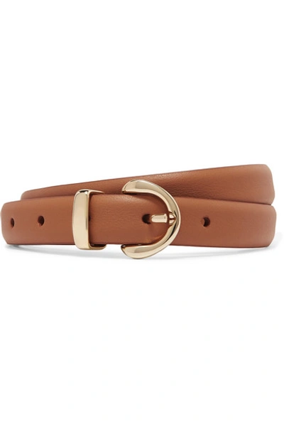 Shop Anderson's Textured-leather Belt In Tan