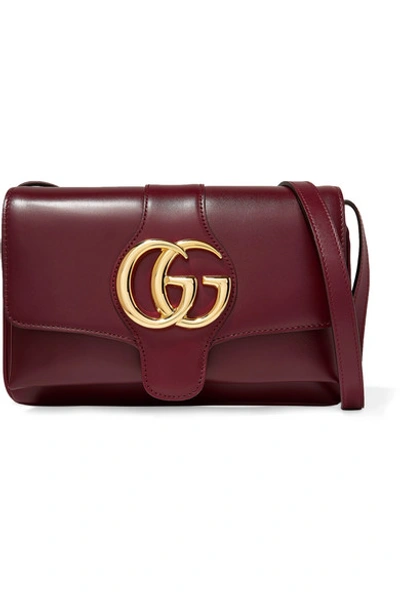 Shop Gucci Arli Small Leather Shoulder Bag In Burgundy