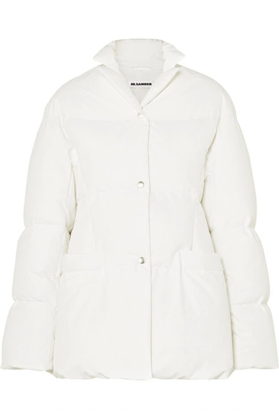 Shop Jil Sander Quilted Shell Down Jacket In White