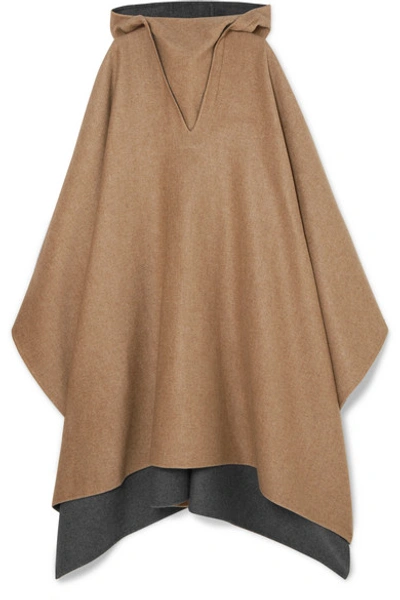 Shop Givenchy Hooded Cashmere Poncho In Camel