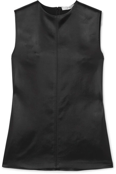 Shop Givenchy Stretch-satin Tank In Black
