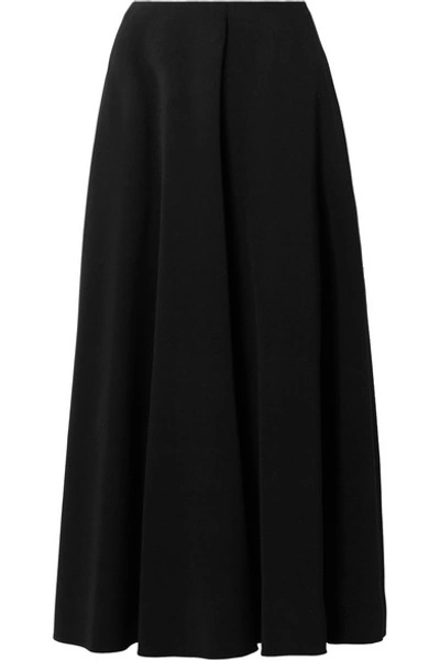 Shop The Row Mara Stretch-crepe Midi Skirt In Black