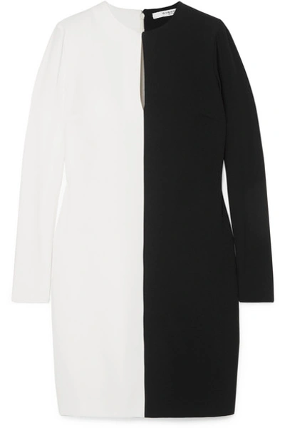 Shop Givenchy Two-tone Crepe Dress In Black