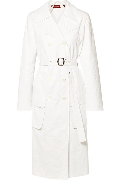 Shop Sies Marjan Nisa Crinkled-ripstop Trench Coat In White