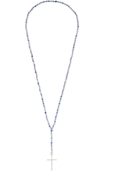 Shop Diane Kordas 18-karat Rose Gold, Aventurine And Diamond Necklace