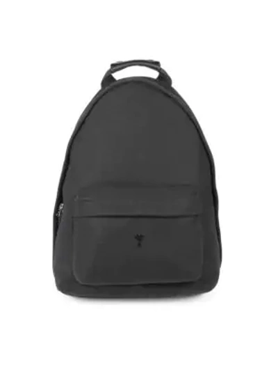 Shop Ami Alexandre Mattiussi Wool Logo Backpack In Black