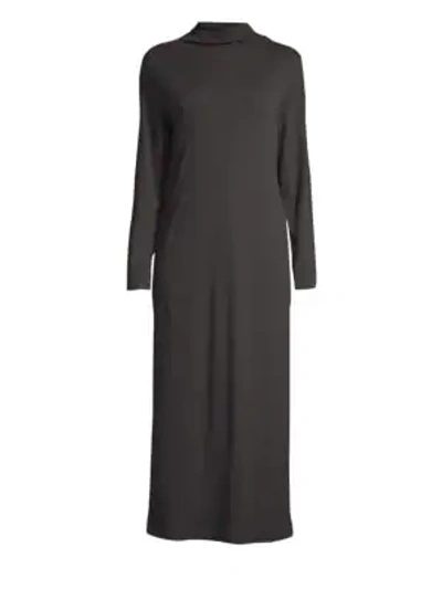 Shop Hanro Liara Long Cowlneck Nightgown In Phantom