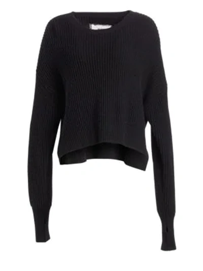 Shop Re/done Oversized Cashmere & Wool Ribbed Sweater In Black