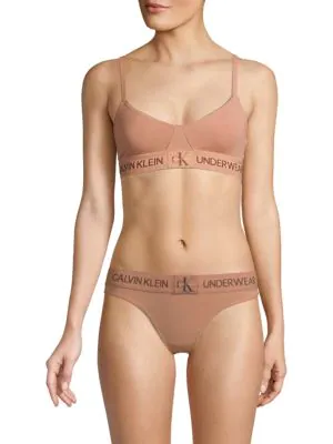 calvin klein monogram unlined triangle bralette