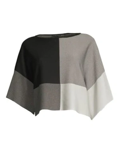 Shop Eileen Fisher Bateau Neck Three-quarter Sleeve Top In Black Softwhite