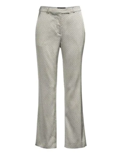 Shop Etro Silver Tie Ankle Trousers In White Multi