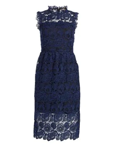 Shop Kate Spade Lace Sheath Dress In Blue