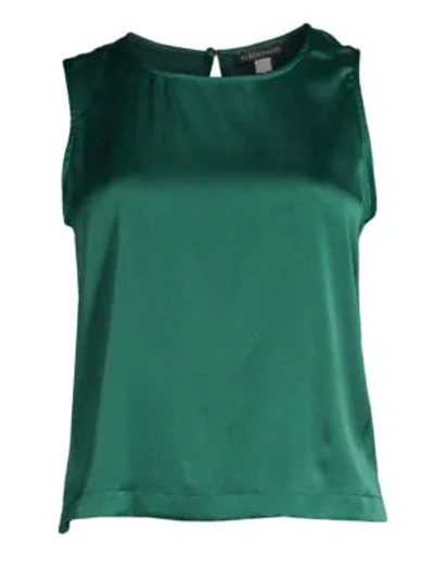 Shop Eileen Fisher Stretch Silk Shell Top In Pine