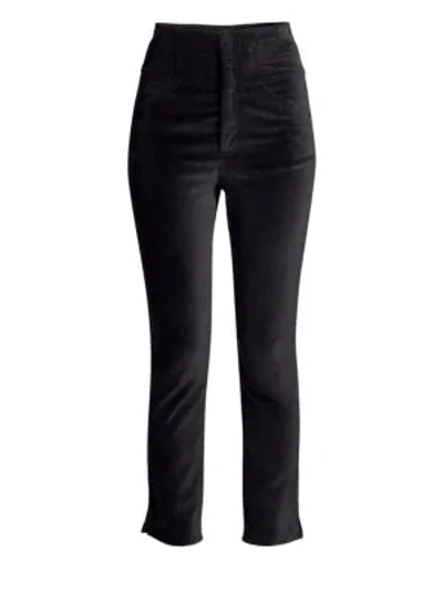 Shop Rebecca Taylor Velveteen Cropped Pants In Black