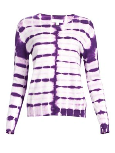 Shop Scripted Tie-dye Cotton-cashmere Sweater In Violet