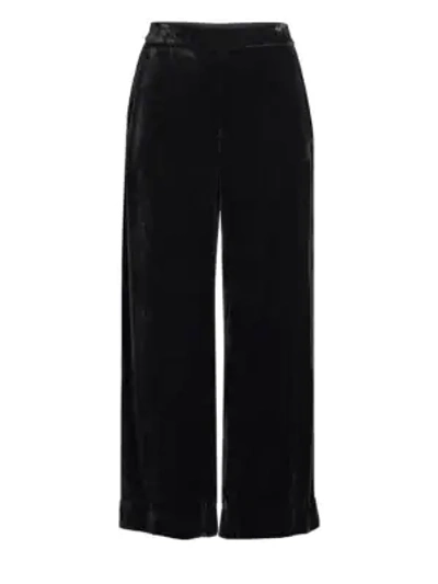 Shop Rebecca Taylor Velvet Crop Pants In Black