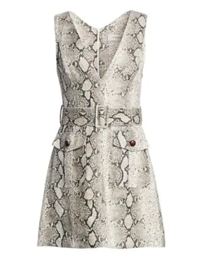 Shop Zimmermann Corsage Linen Python Print Dress