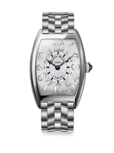 Shop Franck Muller Women's Cintree Curvex 35mm Stainless Steel Bracelet Watch In Silver