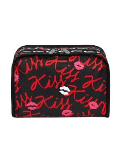 Shop Lesportsac Alber Elbaz X  Extra-large Ivy Cosmetic Bag In Black Red