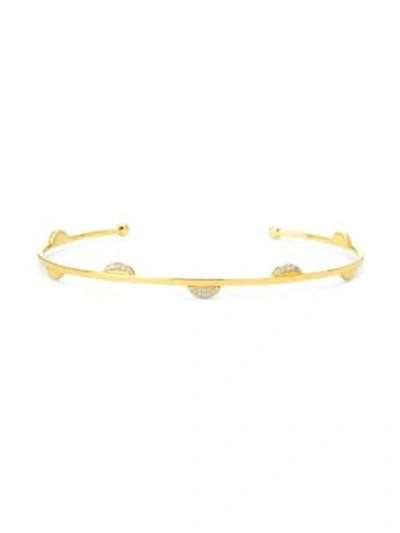 Shop Celara Women's 14k Yellow Gold & Diamond Cuff Bracelet