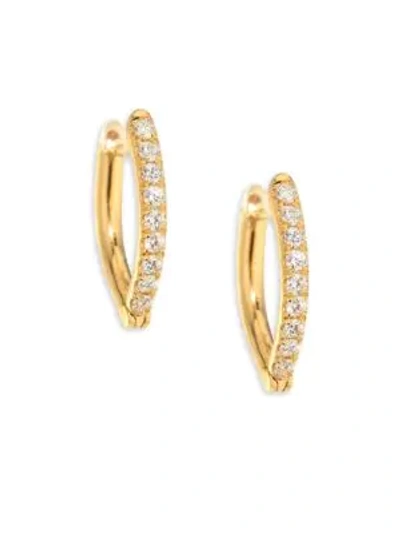 Shop Melissa Kaye Christina Small Diamond & 18k Yellow Gold Hoop Earrings