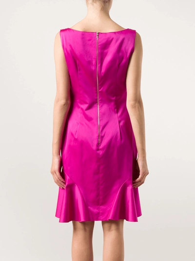 Shop Nina Ricci Rose Shoulder Flared Dress In Pink