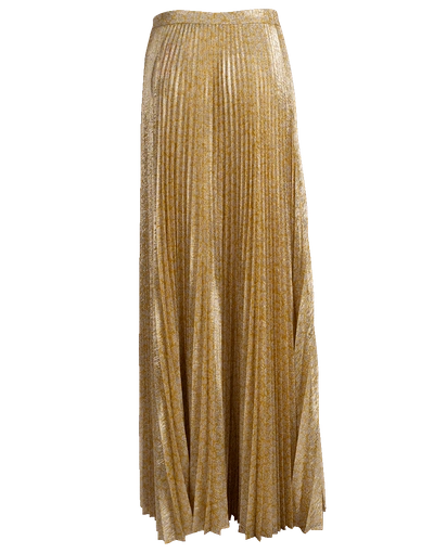 Shop Alexis Pleated Maxi Skirt In Gold