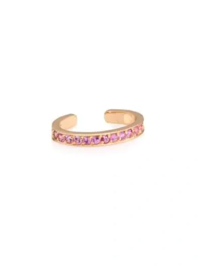 Shop Anita Ko Women's 18k Rose Gold & Pink Sapphire Single Ear Cuff