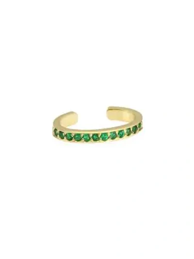 Shop Anita Ko 18k Yellow Gold & Emerald Single Ear Cuff