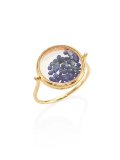 Shop Aurelie Bidermann Blue Sapphire & 18k Yellow Gold Chivor Ring In Gold Blue Sapphire