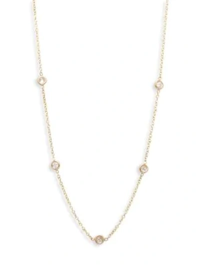 Shop Zoë Chicco Women's 14k Yellow Gold & Diamond Station Necklace
