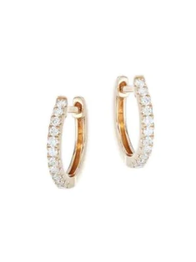 Shop Anita Ko 18k Rose Gold Small Diamond Huggie Earrings