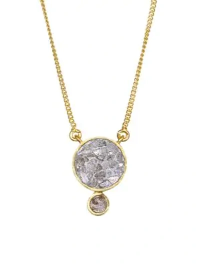 Shop Shana Gulati Ophelia Sliced Raw Diamond Pendant & 18k Yellow Gold Vermeil Necklace