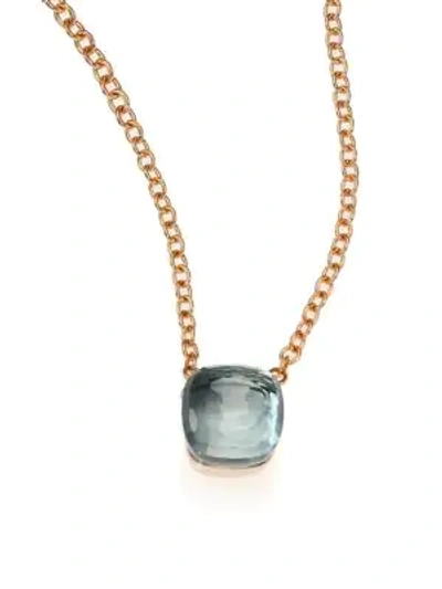 Shop Pomellato Blue Topaz & 18k Rose Gold Pendant Necklace