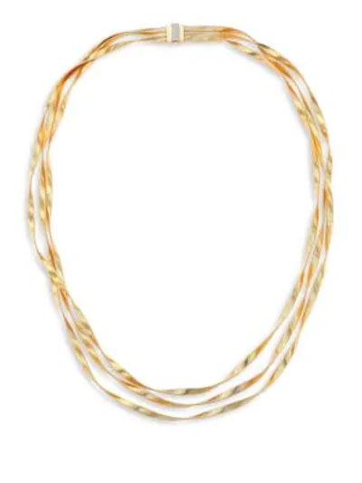 Shop Marco Bicego Marrakech Diamond, 18k Yellow & White Gold Multi-strand Necklace