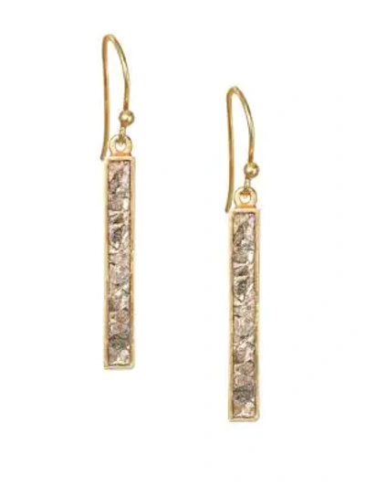 Shop Shana Gulati Jemma Miladi Raw Diamond & 18k Yellow Goldplated Rectangle Earrings