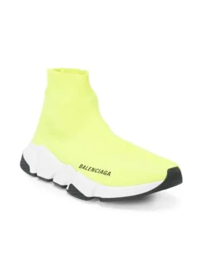 Shop Balenciaga Speed Trainer Sock Sneakers In Yellow