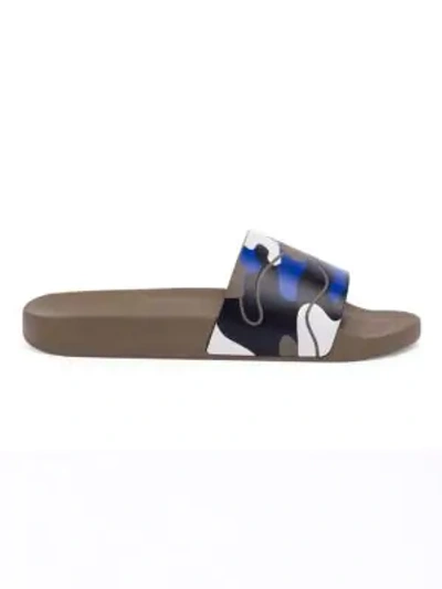 Shop Valentino Garavani Camouflage Sandals In Blue