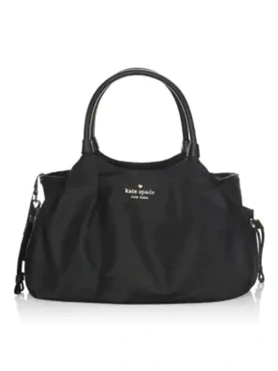 Shop Kate Spade Classic Zippered Diaper Bag In Black