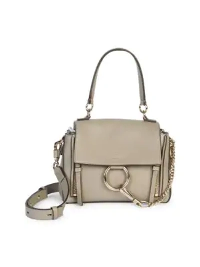 Shop Chloé Women's Mini Faye Leather Satchel In Motty Grey