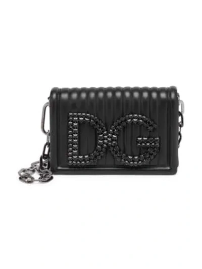 Shop Dolce & Gabbana Dg Girls Quilted Leather Shoulder Bag In Black