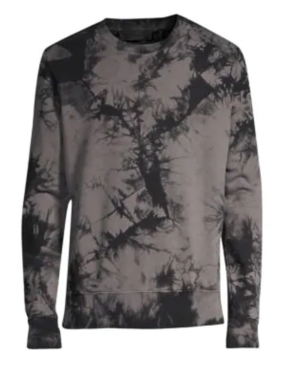 Shop Helmut Lang Tie-dye Crewneck Sweatshirt In Grey Black