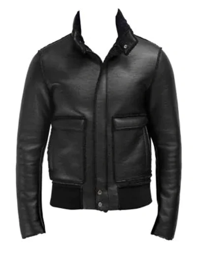 Shop Efm-engineered For Motion Gatton Faux Shearling Bomber In Black