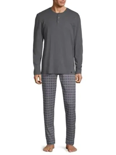 Shop Hanro Night & Day Two-piece Pajama Set In Enigma Melange