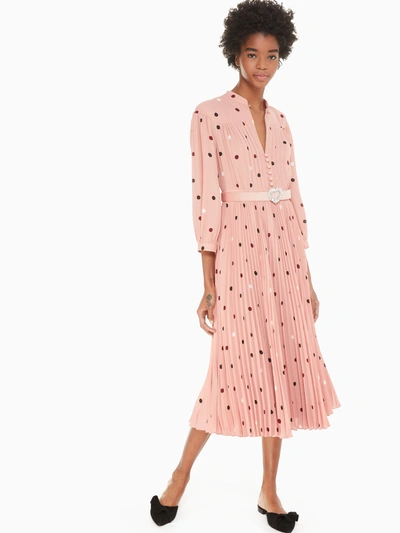 Shop Kate Spade Bakery Dot Midi Dress In Conch Shell