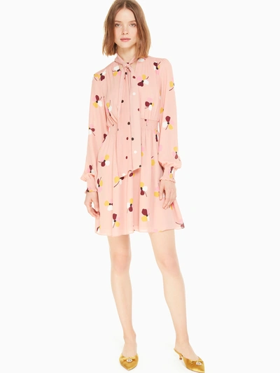 Shop Kate Spade Dusk Buds Print Mini Dress In Conch Shell