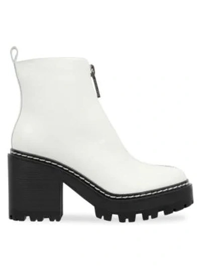 Shop Kendall + Kylie Kkjace Leather Ankle Boots In Ivory